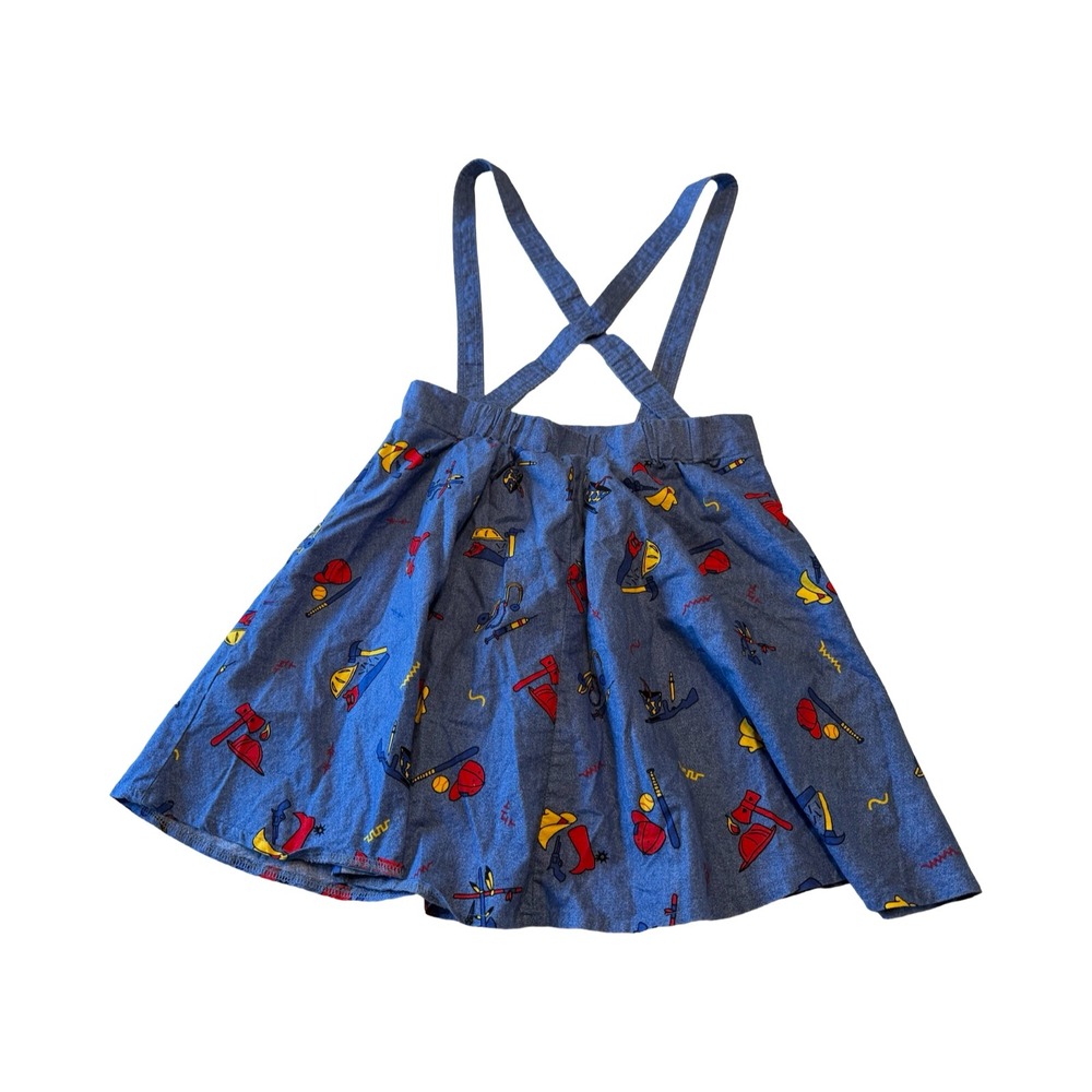 Chucky Horror Franchise Overall Pinafore Skirt Blue All Over Print Womens Medium